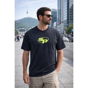 Seoul Projects SP Logo Graphic T-Shirt Black Korean Streetwear Tee Men's Size M